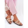 Dámské sandály s přezkami na korkové podrážce béžové Sercele (Veľkosť 37)
