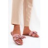 Ploché Dámské papuče S Mašlí Růžové Tobin (Veľkosť 37)