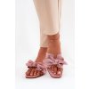 Ploché Dámské papuče S Mašlí Růžové Tobin (Veľkosť 37)