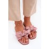 Ploché Dámské papuče S Mašlí Růžové Tobin (Veľkosť 37)