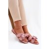 Ploché Dámské papuče S Mašlí Růžové Tobin (Veľkosť 37)
