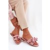 Ploché Dámské papuče S Mašlí Růžové Tobin (Veľkosť 37)