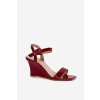 Lakované Dámske Sandále na podpätku bordové vliraya / BD120 RED (Veľkosť 40)