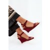 Lakované Dámske Sandále na podpätku bordové vliraya / BD120 RED (Veľkosť 40)