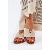 Béžové dámske šľapky z eko semišu na rovnej podrážke, kód produktu HXD-23 BEIGE (Veľkosť 36)