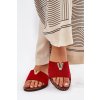 Dámské papuče Na Ploché Podešvi S Ozdobnými Detaily Červené Saliena (Veľkosť 37)