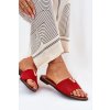 Dámské papuče Na Ploché Podešvi S Ozdobnými Detaily Červené Saliena (Veľkosť 37)