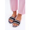 Vzorované ploché Dámske papuče čierne leysi / N75-13 BLACK (Veľkosť 36)