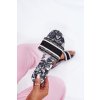 Vzorované ploché Dámske papuče čierne leysi / N75-13 BLACK (Veľkosť 36)