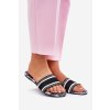 Vzorované ploché Dámske papuče čierne leysi / N75-13 BLACK (Veľkosť 36)