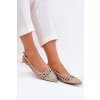Zlaté dámske syntetické baleríny s vyšívaným vzorom na rovnej podrážke FY35-3 GOLD