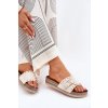 Dámské sandály na platformě s přezkou a hroty béžové Nusithia (Veľkosť 36)