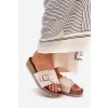 Dámské sandály na platformě s přezkou a hroty béžové Nusithia (Veľkosť 36)