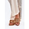 Ploché Dámske Sandále s ozdobným detalem camel nellodra / M578 CAMEL (Veľkosť 36)