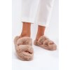 Khaki dámske papuče z kožušiny na platforme s hrubou podrážkou 4 cm, kód produktu FA-156 KHAKI
