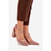 Lodičky S Špičatými Nosy A Ozdobenými Pásky Na Podpatku Tmavě Béžové Verithas (Veľkosť 38)