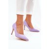 Fialové dámske lodičky z eko semišu na ihlovom podpätku LY7903-6 PURPLE