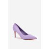 Fialové dámske lodičky z eko semišu na ihlovom podpätku LY7903-6 PURPLE