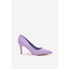 Fialové dámske lodičky z eko semišu na ihlovom podpätku LY7903-6 PURPLE