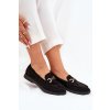 Dámské mokasíny se zlatým detailem černé Labirae (Veľkosť 36)