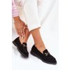 Dámské mokasíny se zlatým detailem černé Labirae (Veľkosť 36)