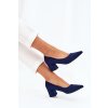 Dámské Lodičky S Špičatými Nosy Na Podpatku Tmavě Modré Merinette (Veľkosť 38)