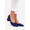 Dámské Lodičky S Špičatými Nosy Na Podpatku Tmavě Modré Merinette (Veľkosť 38)