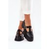 Dámské Polobotky S Přezkou Na Platformě A Plochým Podpatkem Černé Venda (Veľkosť 36)