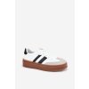 Dámske tenisky z eko kože na platforme, biele a čierne, kód produktu 25SP26-9080 WHT/BLK