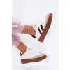 Dámske tenisky z eko kože na platforme, biele a čierne, kód produktu 25SP26-9080 WHT/BLK