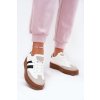 Dámske tenisky z eko kože na platforme, biele a čierne, kód produktu 25SP26-9080 WHT/BLK