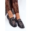 Kožené lakované mokasíny s mřížkou čierne vinceza 31931 / 31931 BLACKSKÓRA (Veľkosť 36)