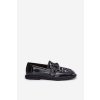 Kožené lakované mokasíny s mřížkou čierne vinceza 31931 / 31931 BLACKSKÓRA (Veľkosť 36)