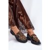 Kožené lakované mokasíny leopard vinceza 66790 čierne / 66790 BLACKLAK SKÓR (Veľkosť 36)