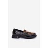 Kožené lakované mokasíny leopard vinceza 66790 čierne / 66790 BLACKLAK SKÓR (Veľkosť 36)