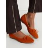 Dámske oranžové lodičky z eko semišu na vsúvanie, kód produktu 8969O