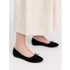 Dámske čierne lodičky z eko semišu s okrúhlou špičkou, kód produktu 8969A