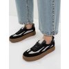 Dámske čierne mokasíny z eko semišu a eko kože, šnúrované, casual, mestský štýl, LT33-38