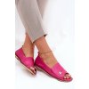 Kožené elegantní baleríny s odkrytými prsty zazoo 1865 fuchsie / 1865 FUKSJA (Veľkosť 36)