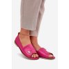 Kožené elegantní baleríny s odkrytými prsty zazoo 1865 fuchsie / 1865 FUKSJA (Veľkosť 36)