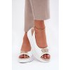 Dámské Kožené Sandály Na Klínu S Ozdobným Detalem Bílé S.Barski LR51-593 (Veľkosť 37)