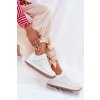 Biele dámske športové tenisky z eko kože na platforme kód LT230-7 WHITE
