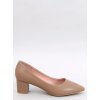 Dámske béžové lodičky z eko kože na 5,5 cm podpätku, CIC-309