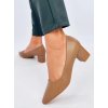 Dámske béžové lodičky z eko kože na 5,5 cm podpätku, CIC-309