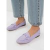 Dámske fialové semišové mokasíny s perforáciou na vsúvanie, kód produktu GQ8-020
