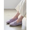 Dámske fialové semišové mokasíny s perforáciou na vsúvanie, kód produktu GQ8-020