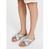 Dámske mintovo-krémové sandále z prúteného syntetického materiálu, kód produktu JB1949