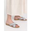 Dámske mintovo-krémové sandále z prúteného syntetického materiálu, kód produktu JB1949
