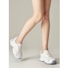 Biele dámske mokasíny z eko kože a textilu, športový mestský štýl, kód produktu PC2811