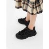 Dámske čierne mokasíny z eko kože a textilu, športový, mestský štýl, kód produktu 88205